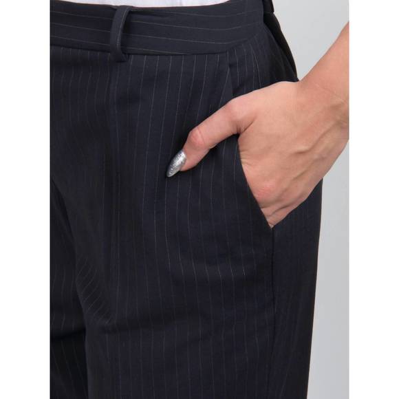 NEW HUGO BOSS tiluna striped wool ankle pants in black - Picture 4 of 5